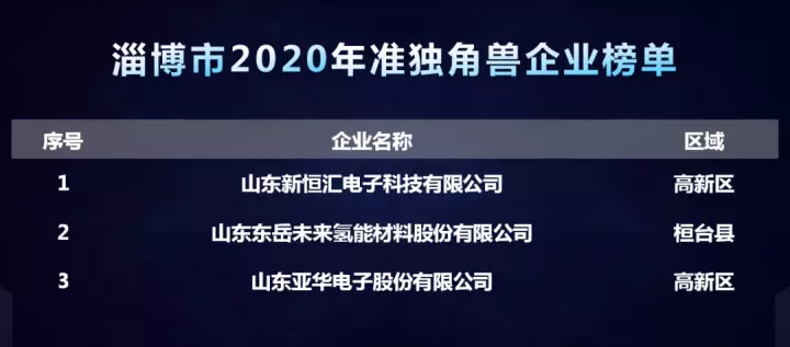 淄博瞪羚企業(yè)、獨(dú)角獸企業(yè)榜單公布，新恒匯列準(zhǔn)獨(dú)角獸企業(yè)榜單之首！